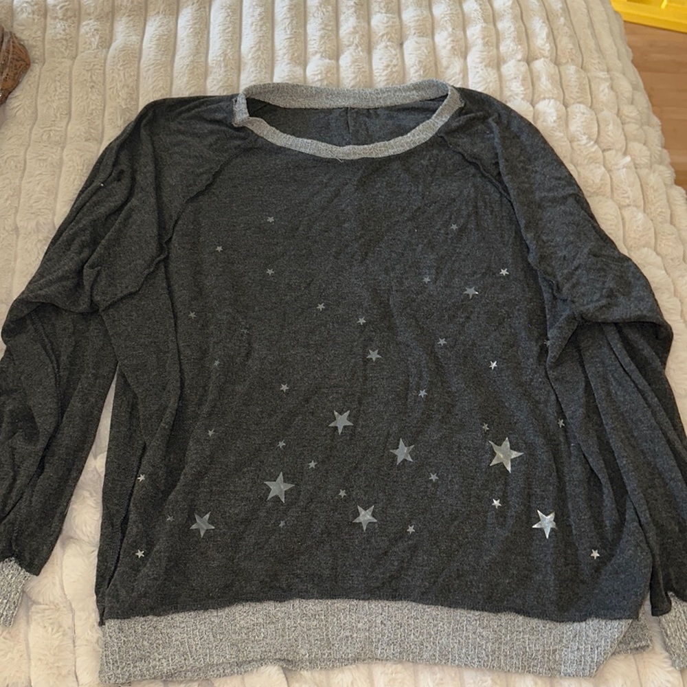 Size large iridescent star sweatshirt oversized